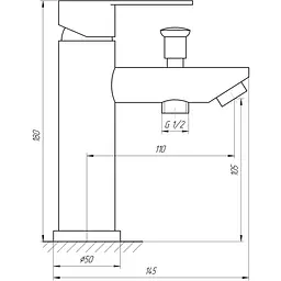 Змішувач для раковини Globus Lux ALPEN SBT1-106B - мініатюра 4