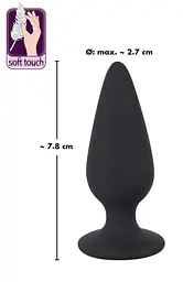 Анальна пробка Orion Black Velvets Heavy Plug Small 7.8 см (чорний) - мініатюра 5