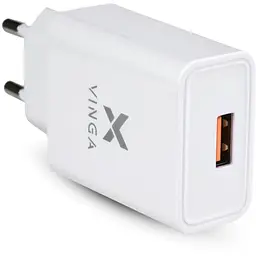 Зарядний пристрій Vinga QC3.0 Quick Wall Charger 1xUSB 18W Max (VWCQAW)
