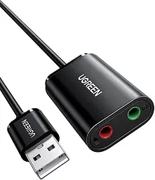 Звукова карта Ugreen CM383 USB 2.0 to Jack 3.5mm Grey (80864)