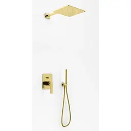 Душова система прихованного монтажу Kohlman Experience Gold + Box прихованого монтажу QW210EGDQ25, Золотий