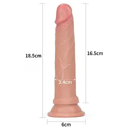 Фалоімітатор Dual-Layered Liquid Silicone Nature Cock 18.5 см тілесний - мініатюра 7