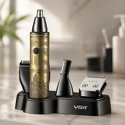 Тример VGR V 621 Gold / Тример акумуляторний 4 в 1 / Тример для стрижки 4 насадки
