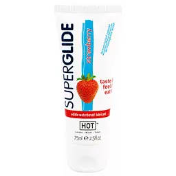 Їстівний лубрикант на водній основі Hot Superglide Спокуслива Полуничка, 75 мл