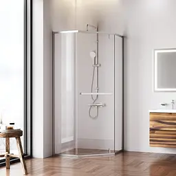 Душове огородження 5-corner Pivot AM.PM Gem 90×90 см, без піддону, хром профіль W90UG-405-9090-MT - мініатюра 5