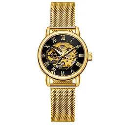 Жіночий наручний годинник 8099 Gold-Black Forsining acs0031378