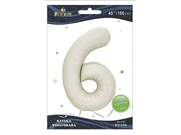 Кулька фольгована цифра PELICAN 40 (100 см) 1 6 молочна