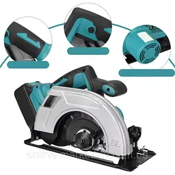Акумуляторна циркулярна пила Circular Saw X-510 48V з 2 АКБ • Бездротова дискова пила для дерева, фанери, ДСП і домашніх робіт - мініатюра 5