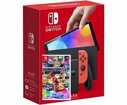 Портативна ігрова консоль Nintendo Switch Oled Red/Blue + Mario Kart 8 Deluxe (Download code) + 3 months