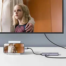 Док-станція USB3.1 Type-C --> HDMI 4K60Hz/USB 3.0x2/RJ45/SD/TF/PD 100W Ugreen CM512 Сіра - мініатюра 8
