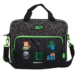 Сумка шкільна А4 формат Yes Minecraft Adventure В-1 чорно-сіра (550423) - мініатюра 2