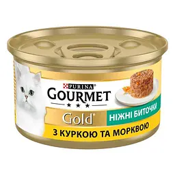 Вологий корм для котів Gourmet Ніжні биточки з куркою та морквою 85 г - мініатюра 2
