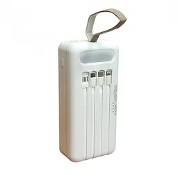 Power bank ENERX 40000mAh PD22,5W + швидке заряджання батарея заряджання 4 вбудовані кабелі Білий - мініатюра 3