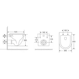 Унітаз підвісний Mixxus Premium Ellipse-0303-T3 520x365x360 мм, система змиву Tornado 3.0 MP6465, Білий - мініатюра 4