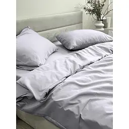 Комплект постільної білизни Ecotton Light Grey півтораспальний полісатин світло-сірий (25310) - мініатюра 5