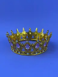 Корона золота з камінцями в асортименті, діаметр 12,5 см - мініатюра 3