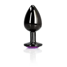 Анальна пробка Ouch! Heart Gem Butt Plug Small, 6.9 см (чорний) - мініатюра 4