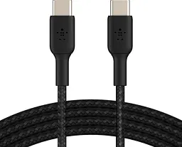Кабель Belkin USB-C > USB-C заряджання/синхронізації 1м, 60Вт, Type-C, плетений, чорний teh0013650 - мініатюра 2