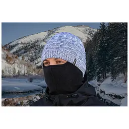 Водонепроникна шапка Dexshell Heathered Rib Knit Beanie Onesize 56-58 см біло-сіра (DH32405MBL) - мініатюра 2