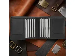 Чоловічий портмоне з натуральної шкіри Cortina 5068 nero Чорне 12,5х10,5х2,5 см TONY PEROTTI acs0032347 - мініатюра 4