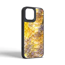 Кожаный чехол для Apple iPhone 15, Harder Nagas, желтый, термополиуретан ТПУ + экокожа с имитацией кожи Наги, панель, защита корпуса, противоударный, микрофибра, рамка вокруг камеры, защита всего корпуса, (ARM76731) - мініатюра 2
