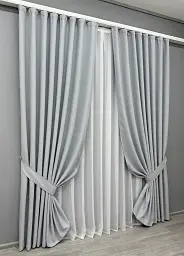 Комплект штор VR-Textil Scandi блекаут 2 шт 150x270 см сіро-блакитний (1899ш) - мініатюра 3