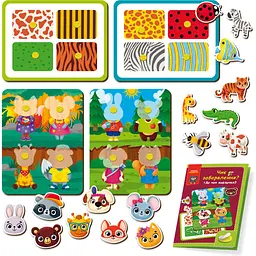 Гра розвиваюча з липучками Vladi Toys Чиє забарвлення? Де чия мордочка? (VT1310-06) - мініатюра 3