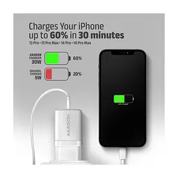 Зарядний пристрій AXAGON 1xUSB QC4.0 + 1xUSB-C PD30W PPS white (ACU-PQ30W) - мініатюра 8