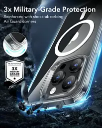 Прозорий чохол ESR Classic Hybrid Case (HaloLock) Frosted Black для iPhone 16 Pro (1A7690202) - мініатюра 3