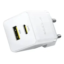 МЗП Baseus Palm Fast Charger Type-C+USB 20W + Cable Type-C to Type-C P10111608213-01 White - мініатюра 5