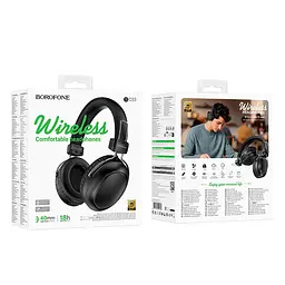 Накладні навушники Borofone BO33 Melody, BT headphones, BT5.4, AUX, TF, 250mAh, 18h, black - мініатюра 3