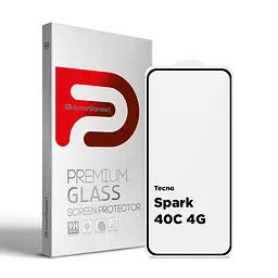 Захисне скло на TECNO Spark 40C 4G з олеофобним покриттям, Pro, повне проклеювання, антистатичний і пиловідштовхуючий шар, 9H, самоклеючеся, 2.5D, на весь екран, антистатичний клей, ArmorStandart (ARM87298)