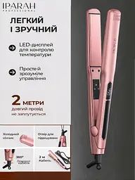 Плойка для волосся IPARAH PROFESSIONAL STRAIGHTENER Плойка для локонів, Стайлер для волосся, Утюжок для вирівнювання волосся з температурним контролем 140-230°C 50 Вт Pink - мініатюра 4