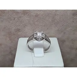 Срібне кільце Qvaliz з фіанітами. 901-00493 16 17 - мініатюра 3