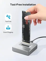 Зовнішній корпус ACASIS M04B для M.2 NVMe/SATA SSD 10 Гбіт/с з підтримкою до 8 ТБ (Синій) - мініатюра 4