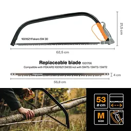 Лучковая пила Fiskars SW30 54 см 21" (1001621) - мініатюра 2