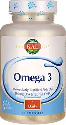 Омега-3 для сердця Kal Omega 3 Fish 180/120 1000 мг 60 гел капс