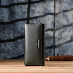Горизонтальний гаманець у два складення з натуральної шкіри ST Leather 23067 зелений - мініатюра 10