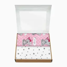 Пелюшки багаторазові Cosas дитячі Girl Bear CS1 2 шт., 80х100 см, білі - мініатюра 2