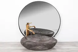 Умивальник Rea Roxy A stone D.gray накладний REA-U6649, Сірий - мініатюра 4