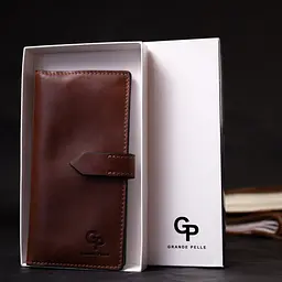 Шкіряний чоловічий гаманець GRANDE PELLE 9,3х18х1 см acs0026947 - мініатюра 9