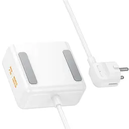 Подовжувач Hoco AC28 Descanso (PD45W/1C/3A/2xSocket) (2m) White - мініатюра 5