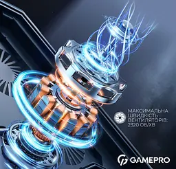 Охолоджувальна підставка для ноутбука до 17,3 дюймів GamePro GPCP-795 RGB 2xUSB 8xfans - мініатюра 12