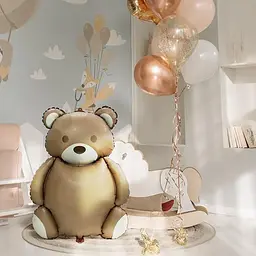 Фольгована кулька Libima фігура Бурий ведмідь 87х66см (33") наповнення повітрям або гелієм для тематичних вечірок Коричневий - мініатюра 3