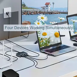 Мережевий розгалужувач RJ45 Gigabit Ethernet 1 в 4 порти 1000 Мбіт/с - мініатюра 6