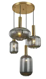 Підвісний світильник Levistella 9163810-4 BRZ+BK, 4 джерела світла, чорний плафон, бронзова арматура, сучасний стиль для дому