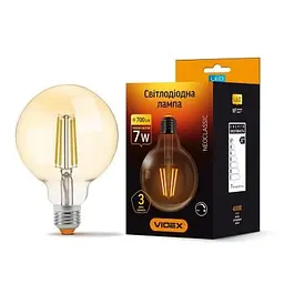 Лампочка Videx Filament G95FAD 7W E27 2200K 220V (VL-G95FAD-07272) - мініатюра 2