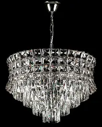 Люстра кришталева Splendid Ray L2462/800/14A, 14 ламп, хром/білий, висота 55-95 см, діаметр 80 см