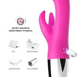 Вібратор з подвійною стимуляцією Rabbit pink Boss Series 52-00017 102104 - мініатюра 6