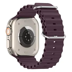 Силіконовий ремінець на смарт-годинник для Apple Watch 42,44,45,46,49 mm, Ocean Band, berry purple, зі зручною застібкою, для годинника епл вотч, спортивний, ArmorStandart (ARM74243) - мініатюра 3